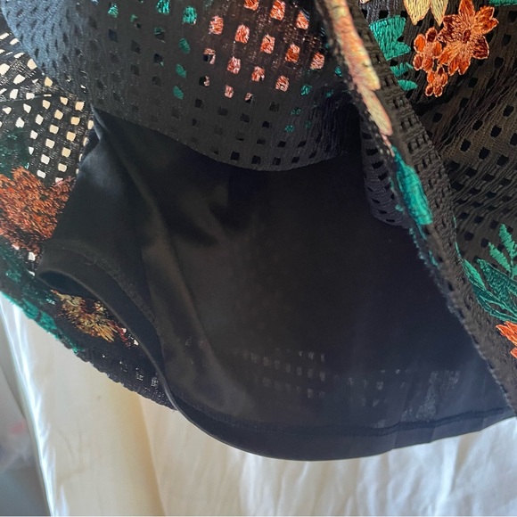 Zara Trafaluc Black Floral Mesh Dress Mini‎ Flowers Women's Size M - Picture 9 of 11